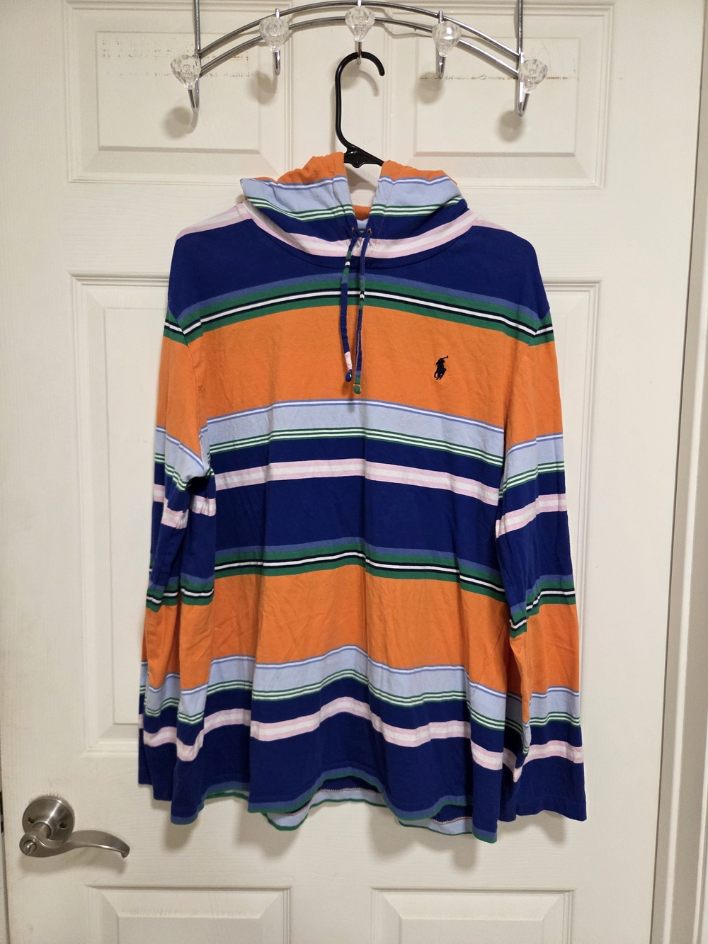 Polo Ralph Lauren Men's Striped Jersey Hooded T-Shirt Hoodie XL Classic Fit